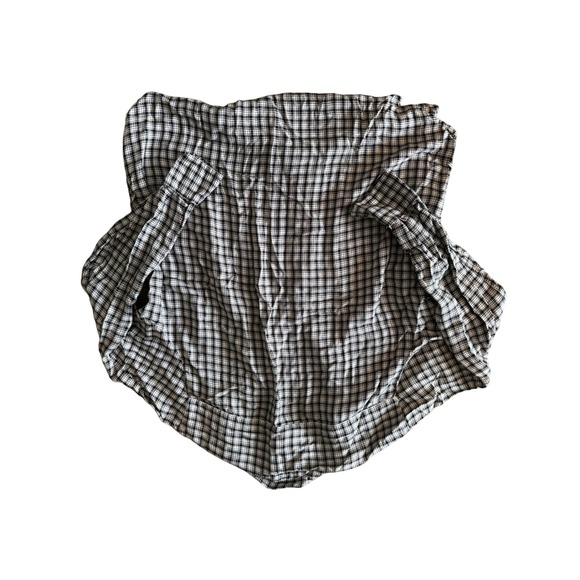 Frank & Eileen Eileen Black White Plaid Modal Button Up Shirt Woven in Italy S - Picture 2 of 5